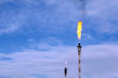 Refinery fire Stock Photos