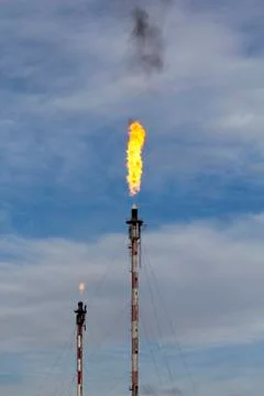Refinery fire Stock Photos