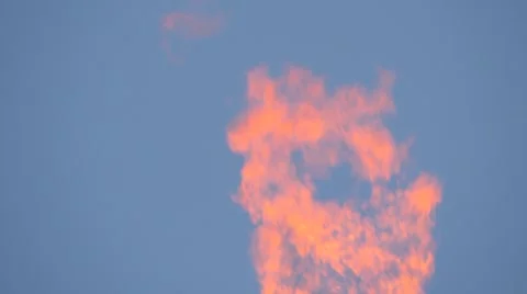Refinery Gas torch flames on blue sky     DSCN3016 Video stock 42544264