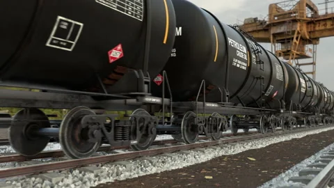 Refinery oil industry freight train transportation crude fuel via railroad Видео 149738152