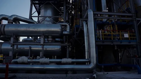 Refinery, Oil refinery Stock Footage 75403582