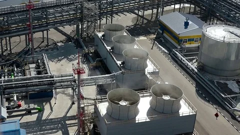 Refinery, Oil refinery Stock Footage 75403933