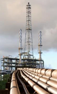 Refinery pipe line Stock-Fotos