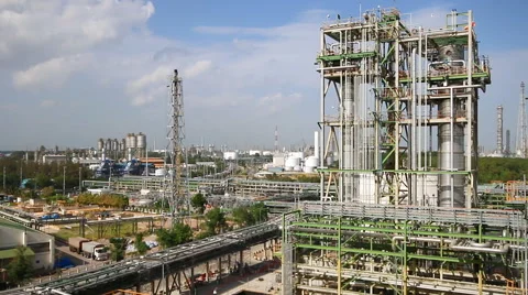 Refinery process area plant Stock Footage 52335213