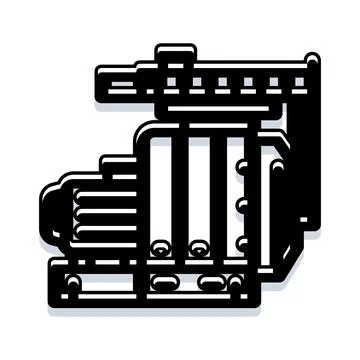Refinery pump station processing manufacturing industry equipment Stock Illustration