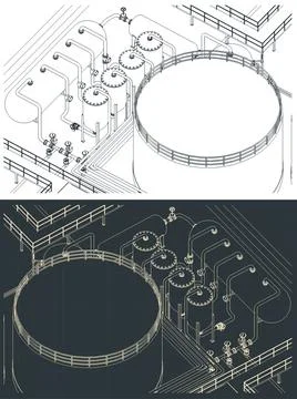 Refinery sketches Stock Illustration