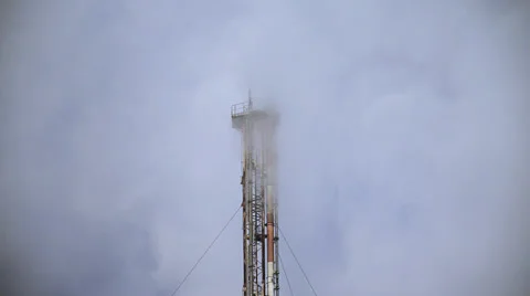 Refinery, smoke stack on vapors Stock Footage 57673658