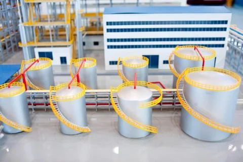 Refinery storage tanks Stock Photos