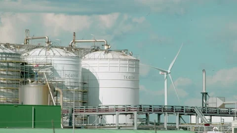Refinery tanks [close up] Stock Footage 131649846