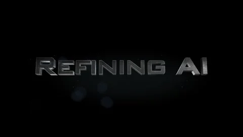 Refining AI title 3D metal text on black alpha channel background Stock Footage 301265327