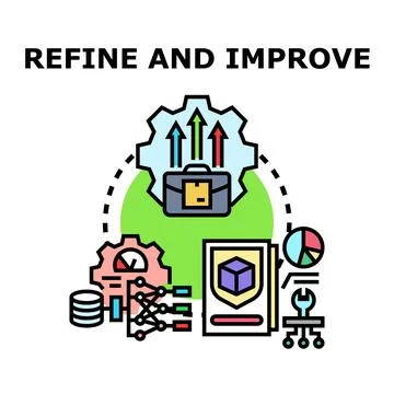 Refining and improving business processes and data analytics Stock Illustration