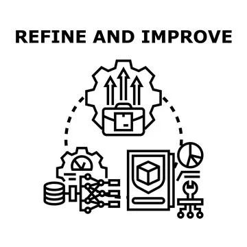 Refining and improving business processes and data analytics Stock Illustration