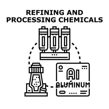 Refining and processing chemicals concept vector icon Stock Illustration