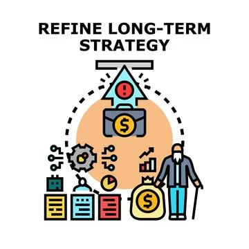 Refining long term strategy with business planning and innovation 스톡 일러스트