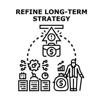 Refining long term strategy with business planning and innovation 스톡 일러스트