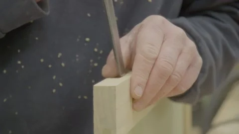 Refining notch in wood 스톡 동영상 163413712