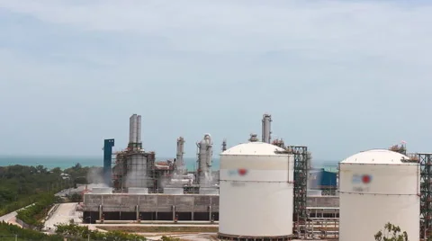 Refining plant in day time Stock Footage 40616100