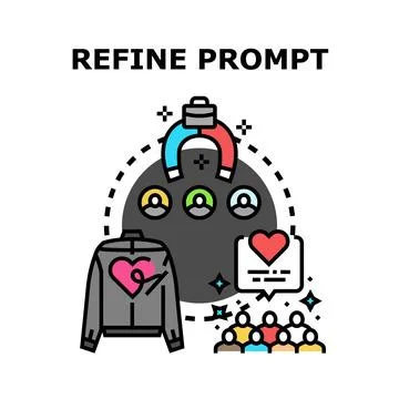 Refining prompt for generating user attracting content Illustrazione stock
