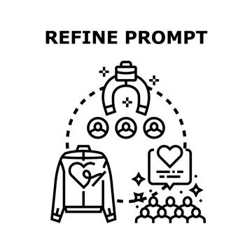 Refining prompt for generating user attracting content Stock Illustration
