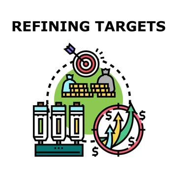 Refining targets achieving business goals and financial success Stock Illustration
