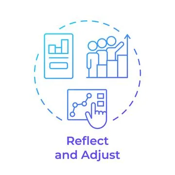 Reflect and adjust blue gradient concept icon Stock Illustration