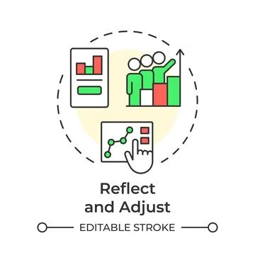 Reflect and adjust multi color concept icon Illustrazione stock