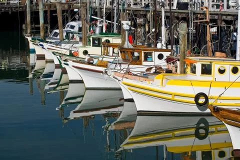 Reflect boats Stock Photos
