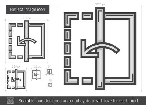 Reflect image line icon Stock Illustration
