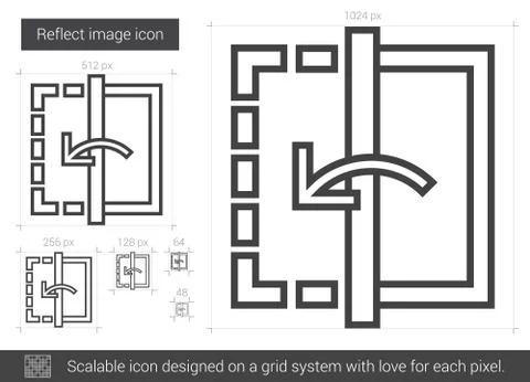 Reflect image line icon. Illustrazione stock