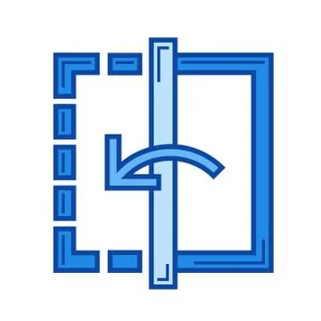 Reflect image line icon. Stock Illustration