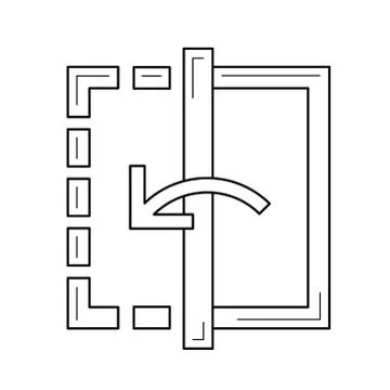 Reflect image line icon. Illustrazione stock