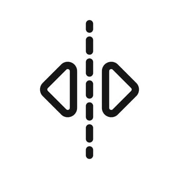 Reflect tool icon Black line art vector Stock Illustration