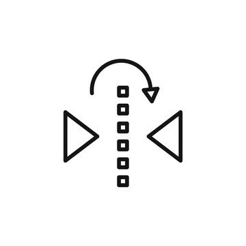 Reflect tool icon outline collection in black and on white background Stock Illustration