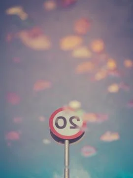 Reflected 20mph Speed Limit Sign Foto stock