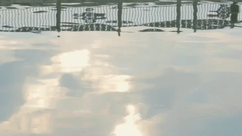 Reflected bridge and people Video stock 72391522