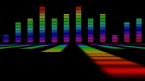 Reflected colorful audio with alpha Stock Footage 95100011