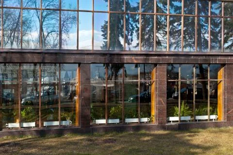 Reflected in the glass. Stock Photos