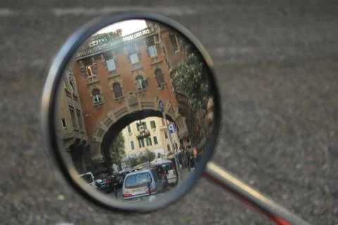 Reflected in the mirror Foto stock