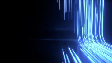 	Reflected neon light trail inside tunnel dark room,illuminated floor front wall Stock Footage 249560223