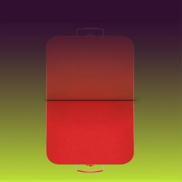 Reflected red suitcase Stock Illustration