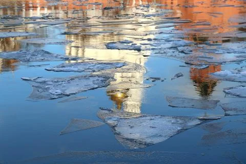 Reflected in the river Moscow Stock Photos
