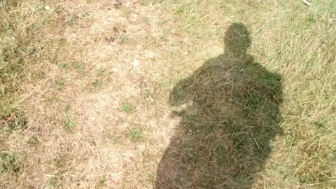 Reflected shadow of a man trekking Stock Footage 158511188
