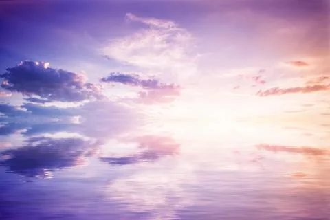 Reflected  sky and sunset Stock Photos