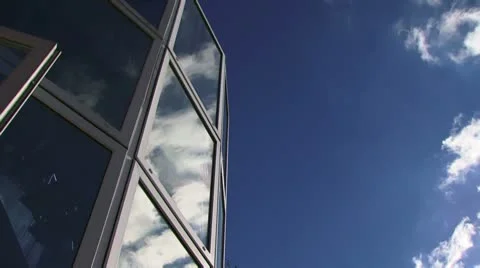 Reflected in skyscraper Stock Footage 8853125