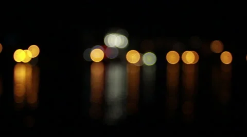 Reflected in the water of the night city Stock-Footage 47861859