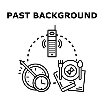 Reflecting on background from past times concept Stock Illustration
