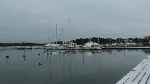 Reflecting Boats Stock Footage 20435039