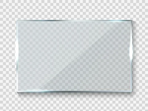 Reflecting glass banner. Gloss rectangle reflection 3d panel texture or clear Stock Illustration