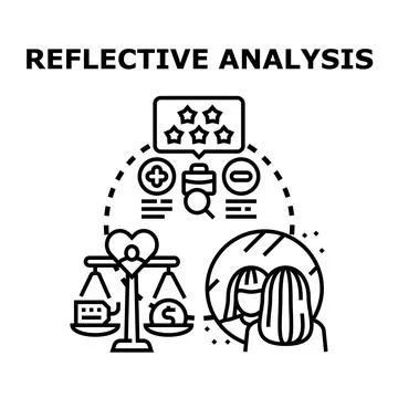 Reflecting on personal growth evaluating self worth concept Stock Illustration