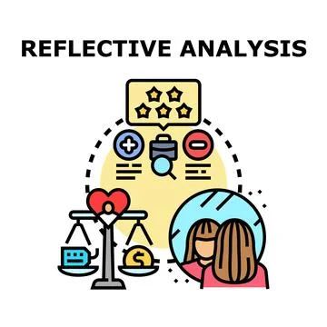 Reflecting on personal growth evaluating self worth concept Stock Illustration